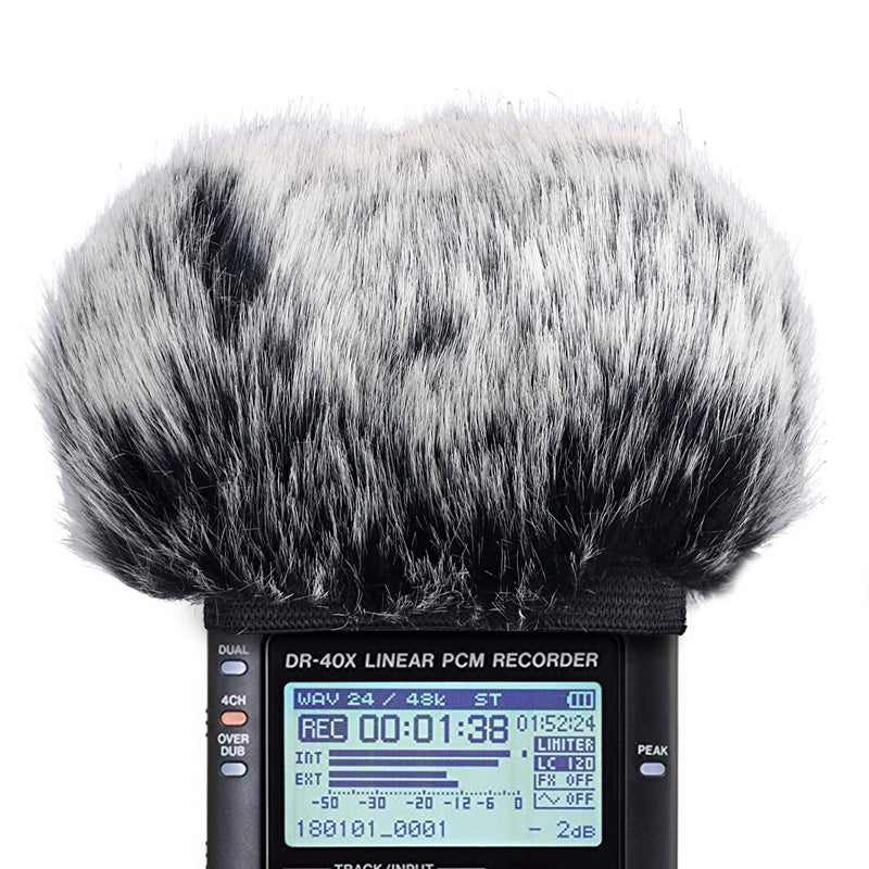 SUNMON Microphone Windscreen for Tascam DR-40X DR40X Mic Recorders,Furry Tascam Windscreen Cover - Image 1